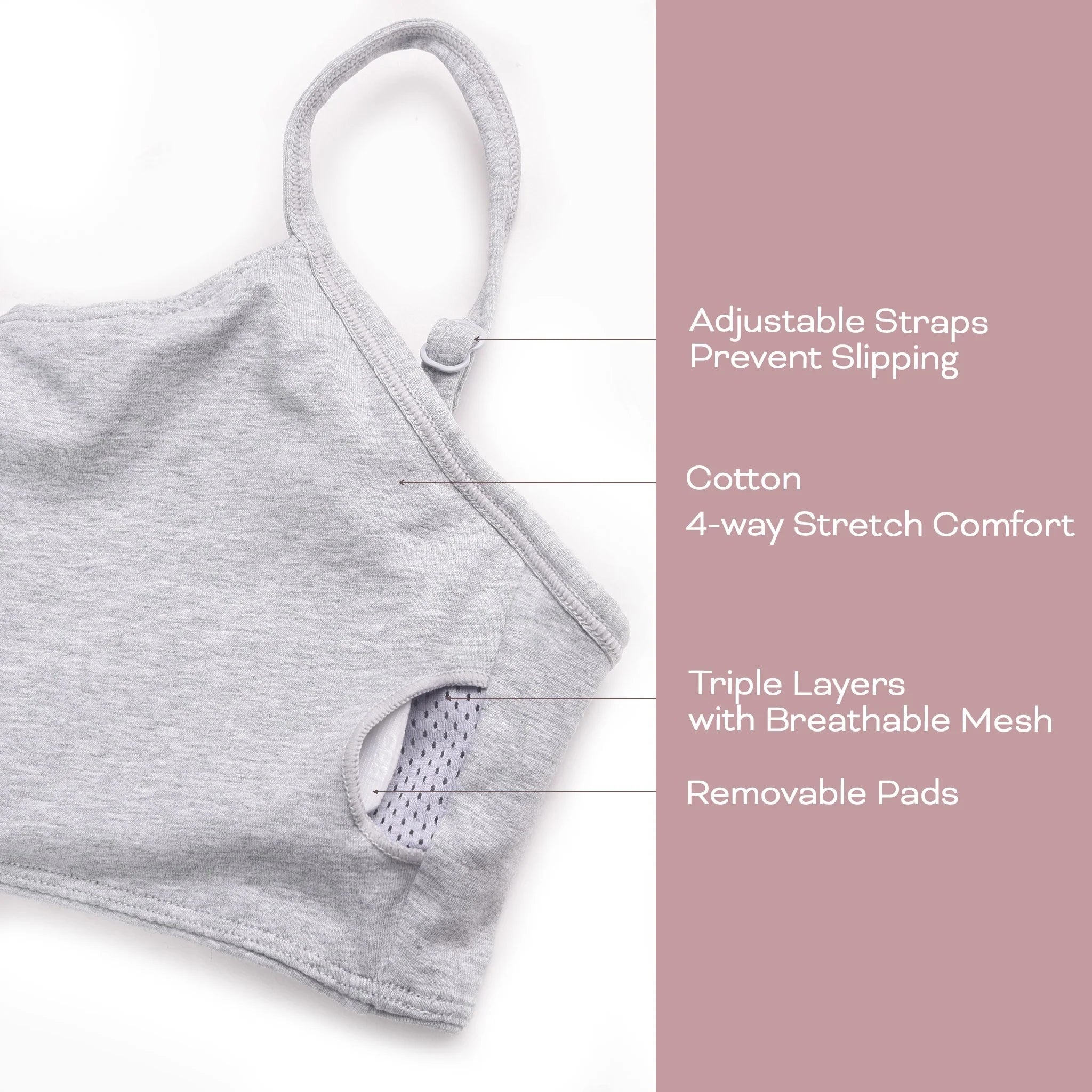 Sofra - Sujetador de yoga acolchado de algodón para mujer - YB1000