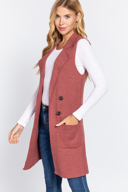 Active USA - Long Sweater Vest Plus - SW71045