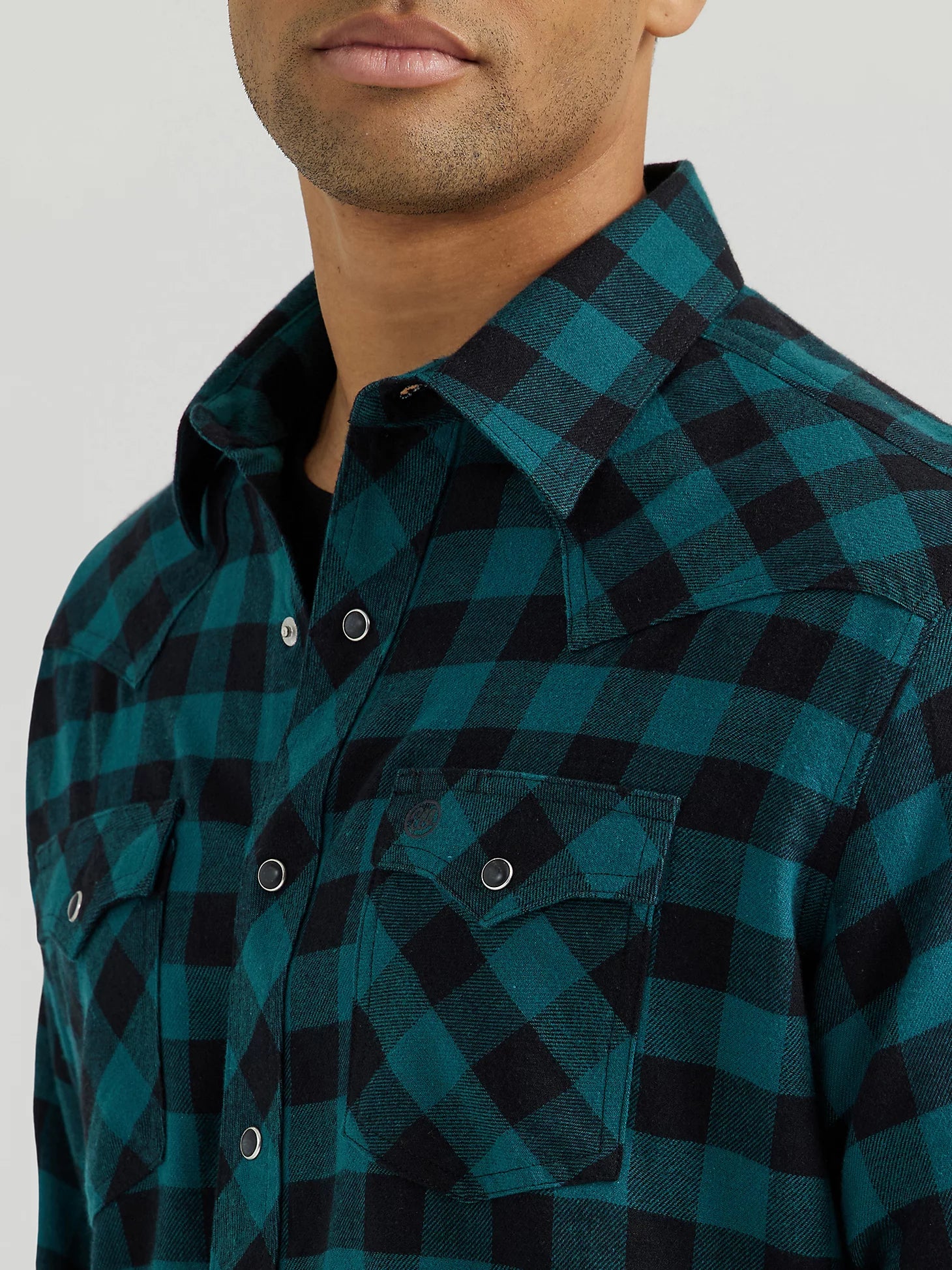 Wrangler - Men's Retro® Long Sleeve Flannel Western Snap Plaid Shirt - 112355386