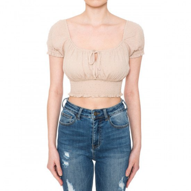 Ambiance - Women Keyhole Neck Crop Top - 73340