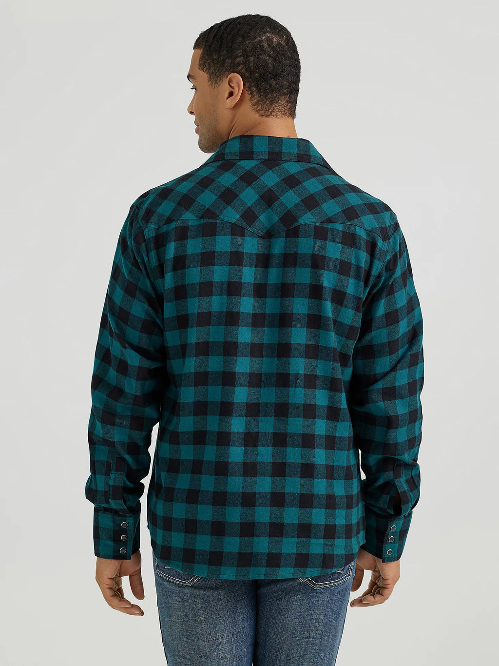 Wrangler - Men's Retro® Long Sleeve Flannel Western Snap Plaid Shirt - 112355386