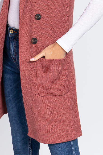 Active USA - Long Sweater Vest Plus - SW71045